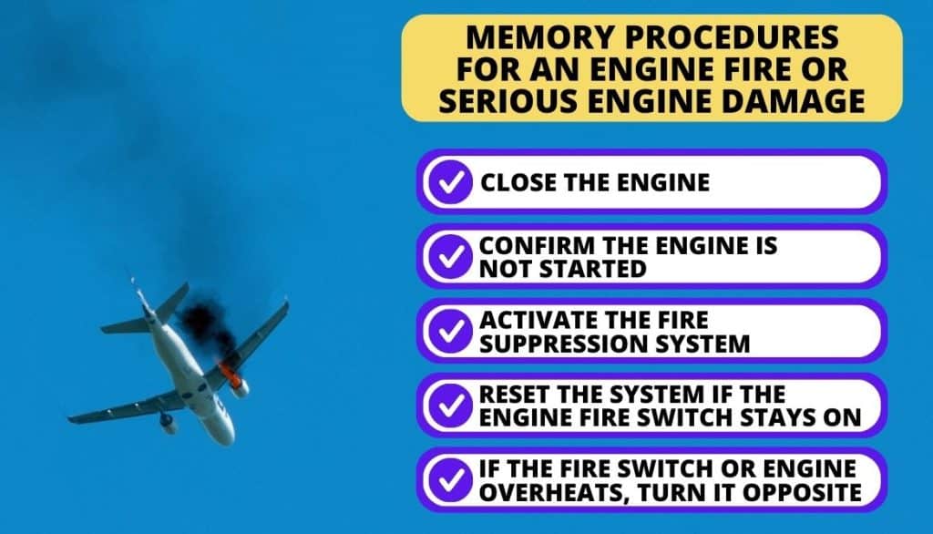 Memory Procedures for an Engine Fire or Serious Engine Damage