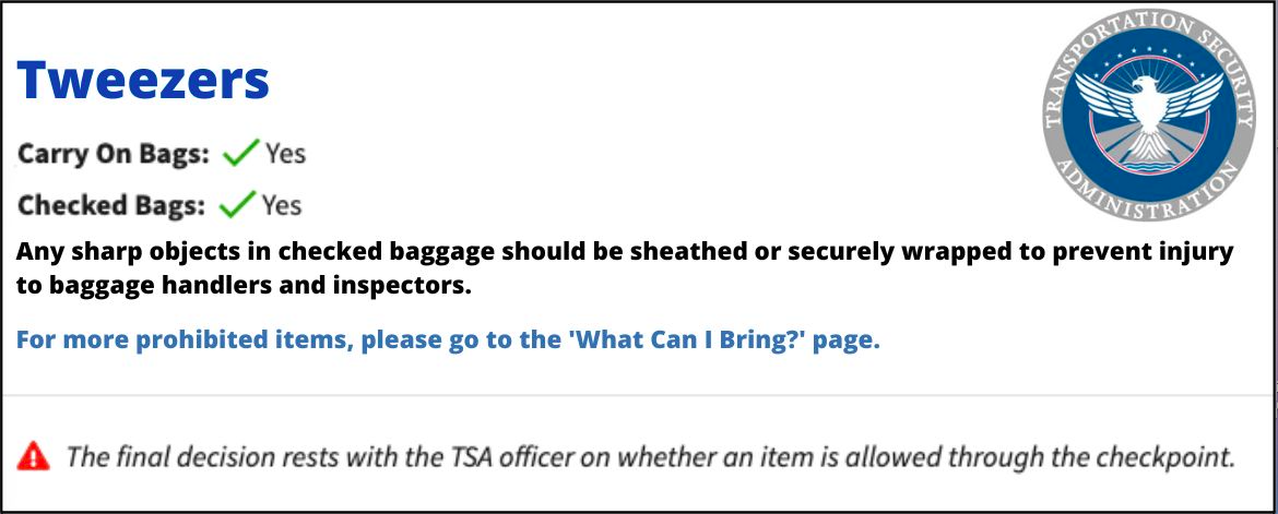 Can You Bring Tweezers On A Plane Check 8 Allowed Types   TSA Rules Can You Bring Tweezers On A Plane 1 