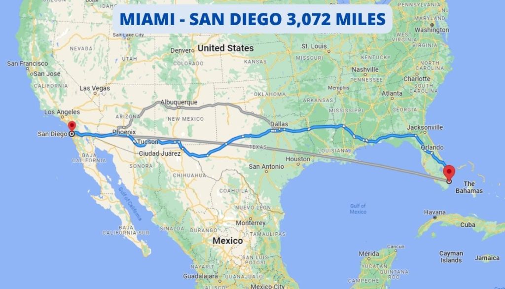 Miami to San Diego